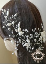 Булчинска украса за коса White Orchid by Rosie
